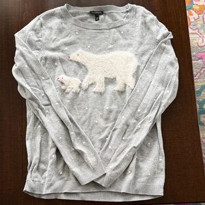 Cotton Sweater with Polar Bear Design
